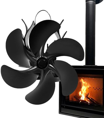 Ventilateur de cheminée avec poêle à bois - Ventilateur de poêle alimenté par la chaleur, ventilateur mural thermique chaud, ventilateur de cheminée efficace pour la cuisine et le chauffage domestique