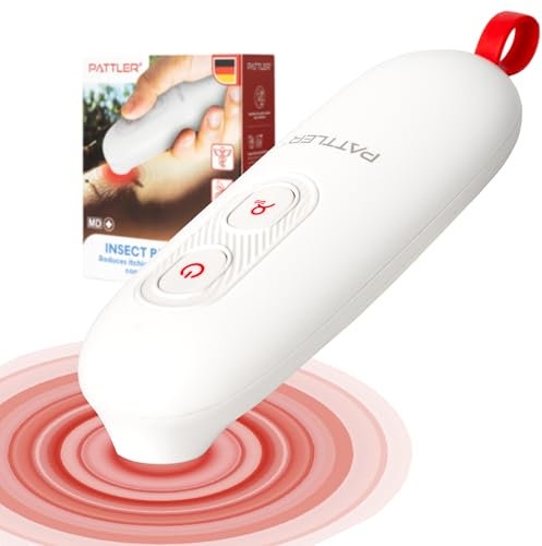 PATTLER® Dispositivo Dopo Puntura Zanzare. Dispositivo Elettrico Dopopuntura Zanzare per Alleviare Prurito e Gonfiore Causati dai Morsi d'Insetto con l'azione del Calore senza Additivi Chimici.