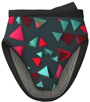 1 mini guanto da forno in silicone, resistente al calore, motivo triangolare, set di presine per cottura e cottura, resistente al calore fino a 260 °C