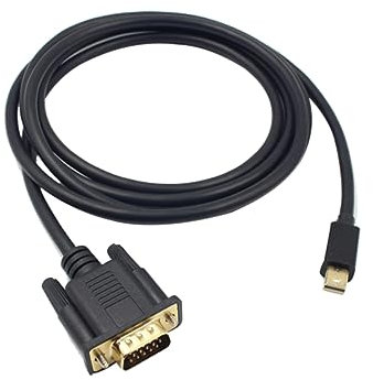 UKCOCO 1.8m Adaptateur Mini Displayport vers Vga Câble Audio Vidéo Orné Résistant Corrosion Compatible Pc Laptop Moniteur Projecteur