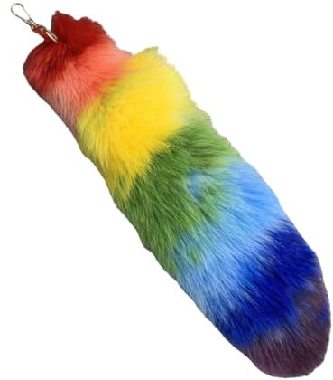 divuukyi Modischer Fuchsschwanz-Schlüsselanhänger, stilvoller Schlüsselanhänger, Mehrzweck, bunt, Taschenanhänger, Zubehör für Damen, farbe, 40 Smart