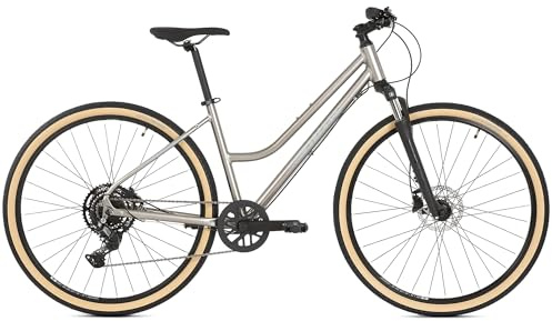 ATTABO SANO 4.0-28 Laufräder, 19 Rahmen - Damen MTB/Trekking Cross Bike, 6061 Aluminium Rahmen, SR Suntour SF20 NEX Gabel, Shimano 24-Gang, ergonomischer Lenker, Shimano MT-201 Bremsen