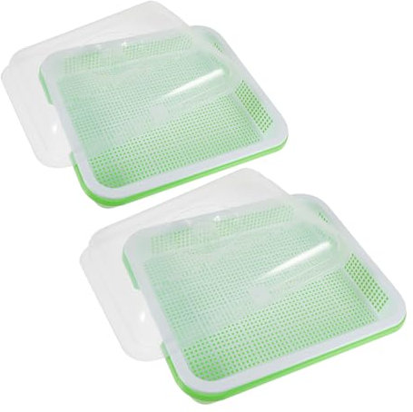 Toyvian 2sets Vassoio per Germogli Buona qualità Coltivatore per Insalate e Zuppe per Soia Fagioli Mungo e Altri Semi