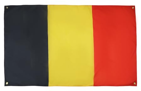 AZ FLAG Flagge Belgien 150x90 cm Fahne Belgische Leichtes Polyester 4 Ösen | Für innen dekorative Flagge doppelte Nähte und verstärkte Kanten mit Metallösen