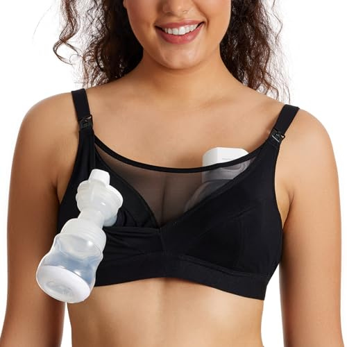 momcozy Reggiseno a Pompa, a Mani libere per 4C-8E, Comodo Reggiseno per Allattamento Taglie Forti, Pompe e Allattamento in Un