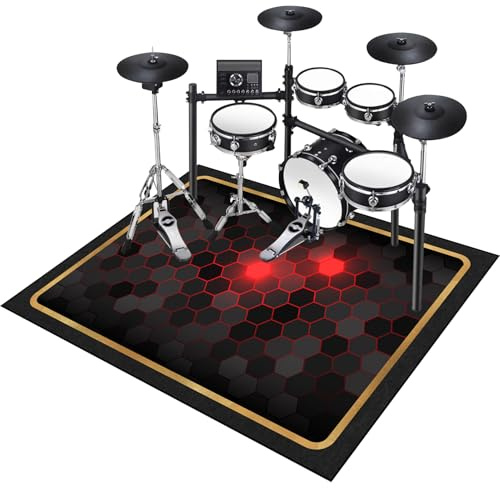 Schlagzeug Teppich Klavierteppich Schallschutzmatte Professioneller Schlagzeugteppich Drum Teppich Elektronisches Schlagzeug Antivibrationsmatten rutschfeste Trommel Teppiche Drumteppich 200 x 160 cm