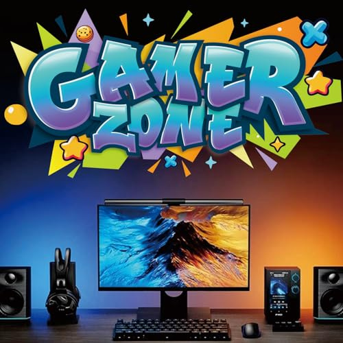 KAIRNE 3D Gamer Zone Wandtattoo Bunt Gaming Poster Jugendzimmer Videospiel