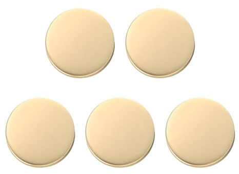 QUARKZMAN 5 Stück 15mm Metall Flache Knöpfe Set Glänzende Oberfläche Rund Ösenknöpfe, Bastelknöpfe, Ersatzknöpfe, Buttons für DIY Männer Frauen Hemd Hose trickjacke Kleidung, Mattes Gold