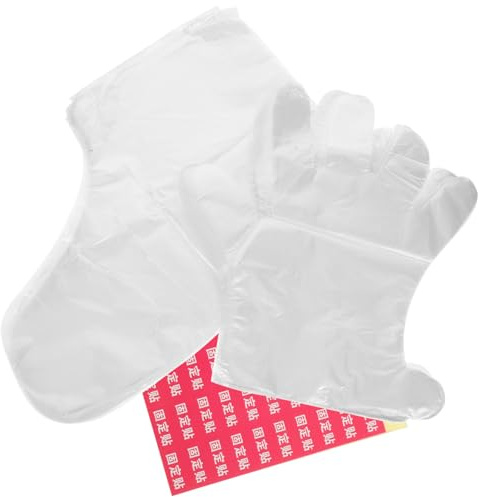 Veemoon Fußpeeling Maske Satz mit Feuchtigkeitsspendender Pe Material Fußmaske Weiß für Spa und Hotel Inklusive Fixierender Aufkleber zur Praktischen Hornhautentfernung Zufälliger Stil