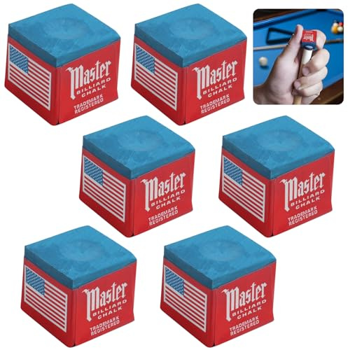 Riybyds 6 Pezzi Gessetti da Biliardo Professionali, Gesso Biliardo Scatola, Gessetti per Stecca da Biliardo di Alta qualità, per Stecche da Biliardo, Migliora Precisione e Durata (6 Pezzi)