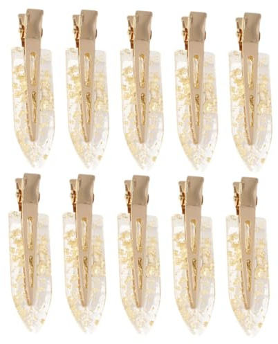 EPIGEIST 10pièces Lot De Pinces à Cheveux Sans Trace Dorées Avec Paillettes Accessoires Coiffure Antidérapants Pour Femmes Et Adolescentes Épingles Makeup Sans Pli Ni Marque