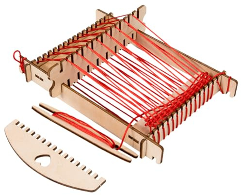 Supvox Holz Webstuhl Spielzeug Für Junge Mädchen DIY Webmaschinen Stricken Lernen Der Kreativität Und Hand-Augen-koordination Geeignet Für Eltern-Junge Mädchen-aktivitäten Und Heimwerkunt
