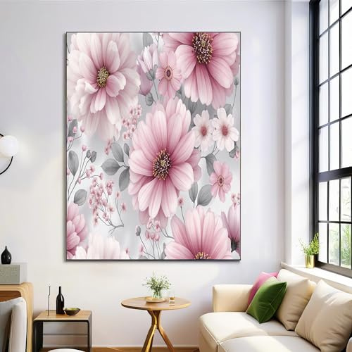 GDJSMIN Affiches Decoration Murale Tableau Mural Style Minimaliste Moderne Dahlia Aquarelle Posters Arts Reproductions Decoration Murale Salon Chambre Salle À Manger,70×100 Cm