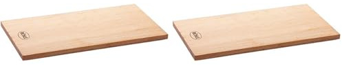 RÖSLE Aromaplanke Erle 2-tlg., Hochwertige Erlenholzplanken für Holzaroma im Grillgut, mehrfach verwendbar, Naturprodukt, 40 x 19,5 cm (Packung mit 2)