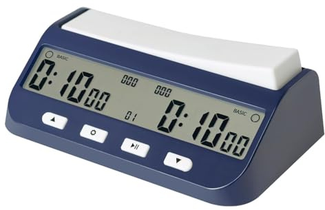 Digitale Schachuhr mit Timer für Brettspiele, 5 in 1 Professioneller Brettspieltimer mit ON Off Alarm Bonusverzögerung Positiver Zeit, Tragbare Multifunktions Schachuhr für Turniere Brettspiele