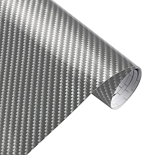 Könighaus (12,49€/m2) 2D Carbon Grau Folie 100 x 152 cm blasenfrei mit Anleitung (Autofolie)