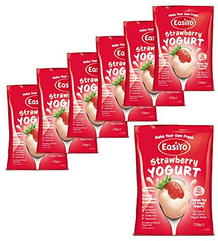 7x EasiYo Sweet Strawberry Yogurt Base Use with EasiYo Yoghurt Maker