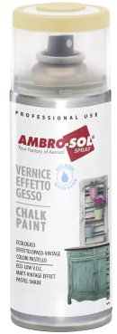 Ambro-Sol V404BE Smalto / Vernice Effetto Gesso, a Base di Acqua con Effetto Ultra Opaco, per Uso Interno e Esterno, Bomboletta Spray in Banda Stagnata Riciclabile 400 ml, Beige