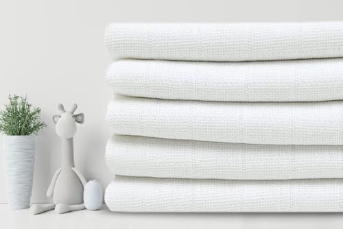 Castejo - 5er Pack Mulltücher/Stoffwindel/Mullwindeln/Spucktücher ca. 80x80cm, Schadstoff geprüft Öko-Tex 100