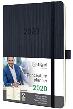 SIGEL C2022 Wochenkalender 2020, ca. A5, schwarz, Softcover Conceptum - weitere Modelle
