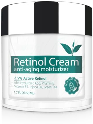 Retinol Moisturizer Cream for Face, Neck & Décolleté with 2.5% Retinol and Hyaluronic Acid- Best Night & Day Facial Cream by Simplified Skin 1.7 oz…