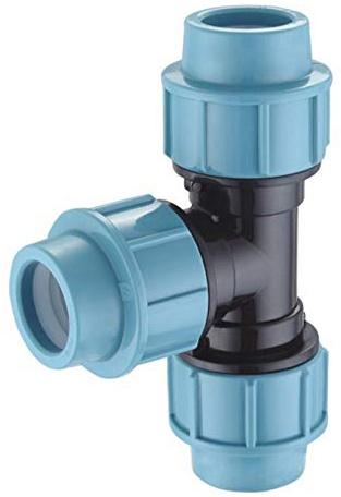 EXCOLO Original PP-Verbinder für 40 mm PE-Rohr Verschraubung Winkel Kupplung Endkappe Verbund Fitting Fittings Formteil (T-Stück 40mm)