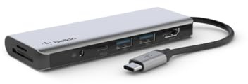 Belkin Hub Multiporta 7 in 1 USB-C (con HDMI 4K, USB-C, 2 x USB-A, Audio da 3.5 mm e Slot SD 3.0 e Micro-SD 3.0, per MacBook PRO, MacBook Air, iPad PRO, XPS e Altri) - Amazon Vine