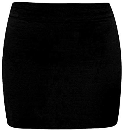 Colop Womens Plain Stretch Bodycon Short Mini Office Ladies Pencil Skirt Size 8-26 (Black, 12-14)