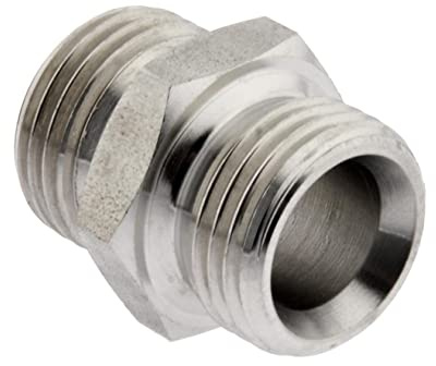 Doppelnippel, G 1/2-G 1/2, flach dichtend, Edelstahl Gewindefitting