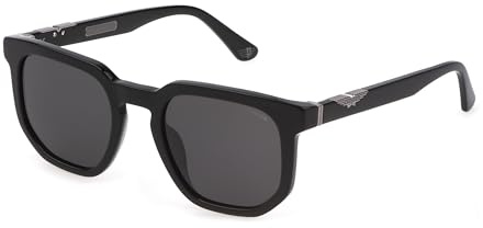 Police SPLF88 0700 Nero Lucido Sunglasses Man Acetate, Geometric, 52