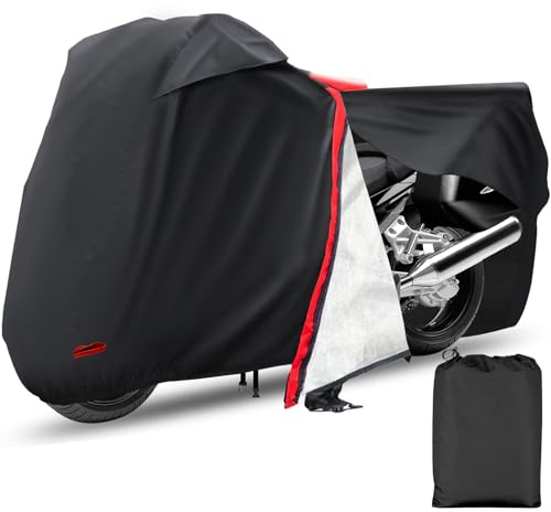 Autolion Funda para Motocicleta, Impermeable, con Cremallera, para Exteriores, para Todas Las Estaciones, Resistente al Viento, Alta Resistencia al Calor, al Polvo y a la Lluvia, a Prueba de Nieve