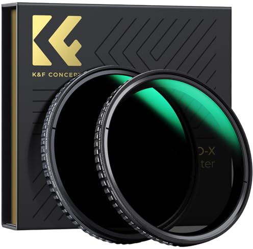 K&F CONCEPT 77mm Variable ND Filters Set- ND2-32, ND32-512 | HD/No Black Cross/Waterproof Multi-layer Coating Neutral Density Nano-X Series FS703