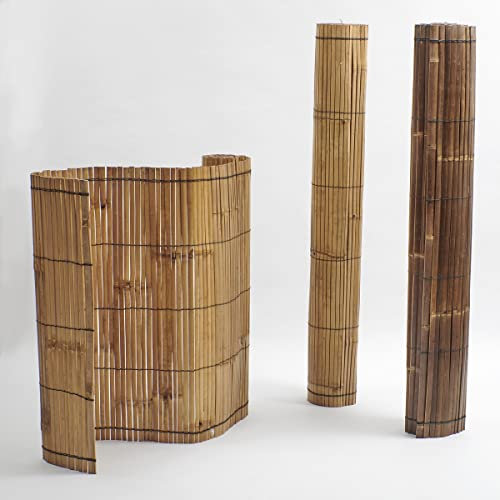 Bambus Sichtschutz aus Bambusleisten | Zaunblende | Balkonverkleidung | Windschutz | Gartenzaun (H: 150 cm x B: 300 cm, heller Bambus)