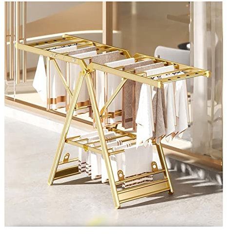 luckxuan Wäscheständer/Wäschetrockner Aluminium -Kleiderstange, Faltbarer Bodentrocknungsregal, Faltbare Wäscherei -Trocknerstange, Innen- und Außengebrauch Clothes Drying Rack