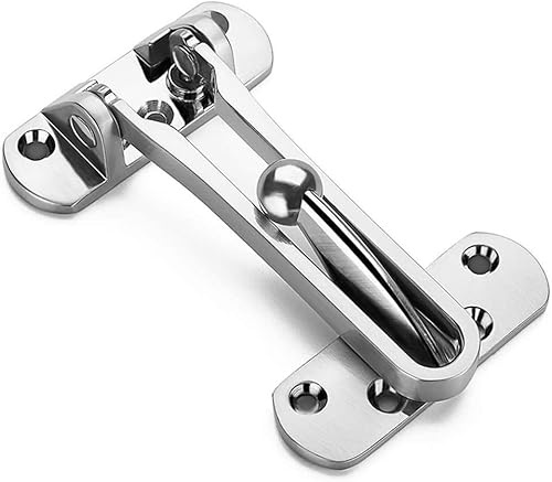 Stainless Steel Slide Bolt Door Chains,Door Restrictor, Standard Security Household Door Bolt Zinc Alloy Front Door Limiter External Door Restrictor Design to Fit All Door Types Sizes Secure Reliable