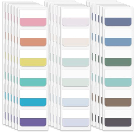 Lumintutu 18 Colors 360pcs Sticky Index Tabs, Large Book Annotation Tabs - Page Markers Labels for Notebooks, Bible Study, Binder, File Folder, Planner and Journaling Supplies (1.8×1.1 Inch)