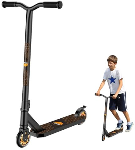 GHBXJX Stuntscooter Roller für 7 Jahre und älter - Kinder & Teens & Erwachsene,| Robuster Kinder Scooter mit 360° | Trick Roller, Tretroller, Starker Stuntroller | Perfekt auch als Cityroller,Orange