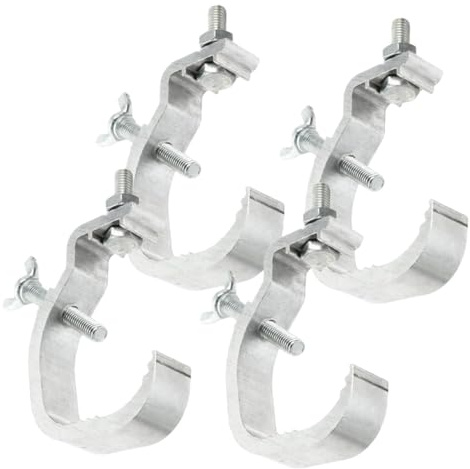 IMIKEYA 4pcs Truss Light Hooks Heavy Duty Garage Hooks for Hanging Bar Clamp Mount Stage Lighting Clamps Silver