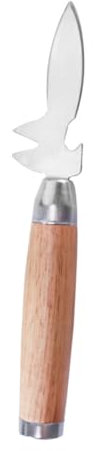 KICHOUSE Coltello Ostriche in Acciaio Resistente Apri Ostriche Portatile Apri Capesante Vongole Strumento Cottura Frutti Di Mare Manico Legno