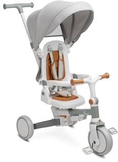 CARETERO Toyz Faro - Multifunktionell trehjuling med justerbar och hopfällbar ram - Komfort, säkerhet och mångsidighet - Grå