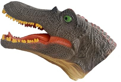 Andux Dinosaurier Handpuppe Realistisch Weichgummi Interaktives Rollenspiel Handpuppe Spielzeug DWST-01 (Spinosaurus)
