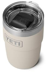 YETI Rambler stapelbare Tasse, Edelstahl, vakuumisolierte Espressotasse mit MagSlider-Deckel, 237 ml, Cape Taupe