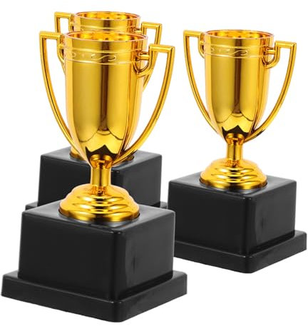 KOMBIUDA 3stücke Teiliges Kleine Gold-trophäen Aus Langlebigem Kunststoff Leichte Pokale Für Sportwettbewerbe Partys Und Halloween-feiern Elegante Für Gewinner Und Kinderveranstaltungen