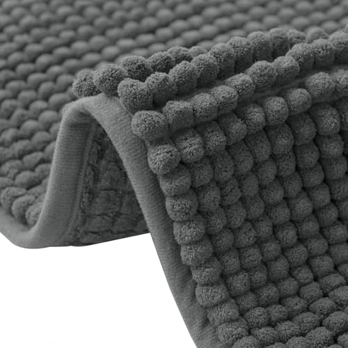 flintronic Tapis de Bain, Tapis de Douche Antidérapant, Tapis Salle Bain en Chenille, Absorbant l'eau,Lavable en Machine, Séchage Rapide, Anti Odeur, pour la Salle de Bain, Douche, 50 x 80 cm