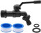 AIMEKE 3/4 Zoll Wasserhahn Garten Messing Kugelhahn Aussen Frostsicher -20℃ Auslaufhahn Hitzebeständig 120℃ Außenwasserhahn mit Schlauchanschlüsse (Schwarz)