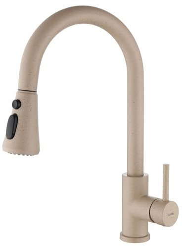 Tondiy Rubinetto da Cucina Avena Estraibile, con Doccetta a 3 Modalità, Miscelatore Cucina Girevole a 360°, Rubinetti Monocomando per Lavello ad Alta Pressione, Acciaio Inox 304