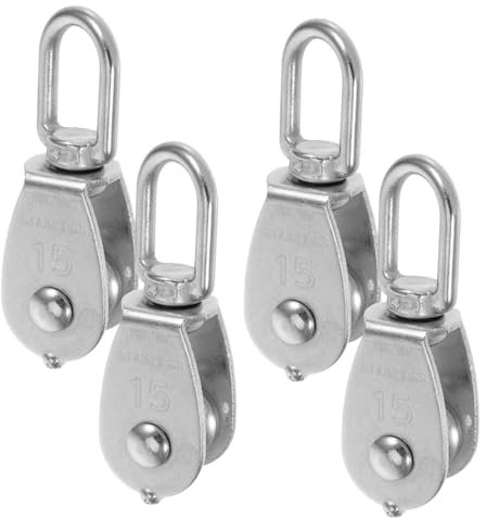 TOPBATHY 4stücke Teiliges Edelstahl-einzelrollenblock Hochleistungs-drahtseilrollensystem Heberollenhaken Für Lagerhallen Bauwesen Schifffahrt Und Industrie