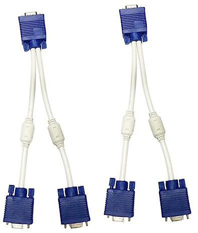 Holibanna 2pièces Câble Adaptateur Vga Mâle vers Double Sortie Femelle pour Moniteur TV Lot de Répartiteurs Vidéo