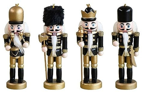 YIZITU Christmas Decorations Christmas Nutcrackers Ornaments Nutcrackers Figures For Christmas Tree Ornaments 4 Pcs