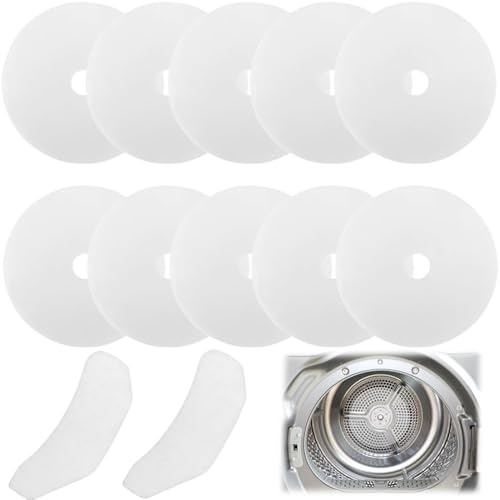 12 PCS Tumble Dryer Cloth Exhaust Filter 227 x 33mm Tumble Dryer Air Intake Filters Universal Round Lint Filter for Most Tumble Dryers Reducing Drying Time Energy Costs